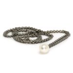 Collana d'Argento con Perla 120 cm