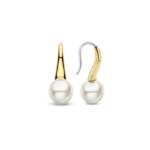 Orecchini argento laminato e perle