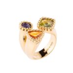 Anello in bronzo e pietre colorate
