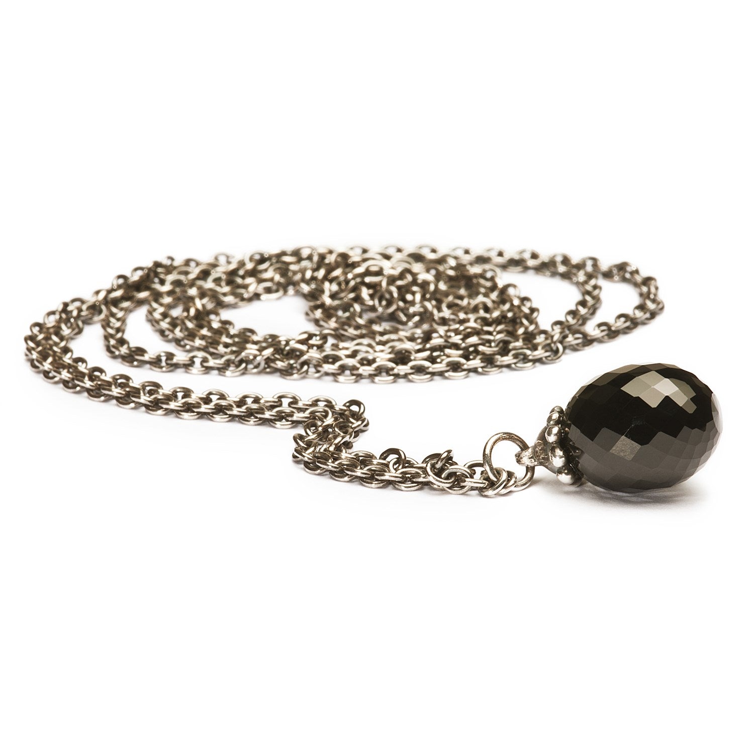 Collana d'Argento con Onice Nero 60 cm